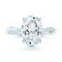 14k White Gold Criss-cross Engagement Ring - Top View -  107436 - Thumbnail