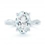 18k White Gold 18k White Gold Criss-cross Engagement Ring - Top View -  107436 - Thumbnail