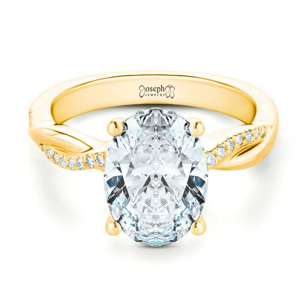 14k Yellow Gold 14k Yellow Gold Criss-cross Engagement Ring - Flat View - 107436