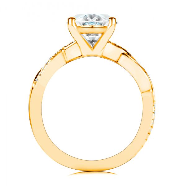 18k Yellow Gold 18k Yellow Gold Criss-cross Engagement Ring - Front View -  107436