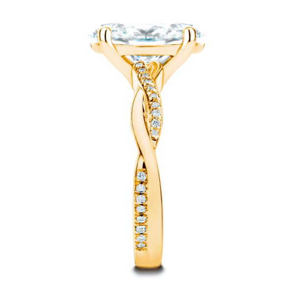 18k Yellow Gold 18k Yellow Gold Criss-cross Engagement Ring - Side View -  107436