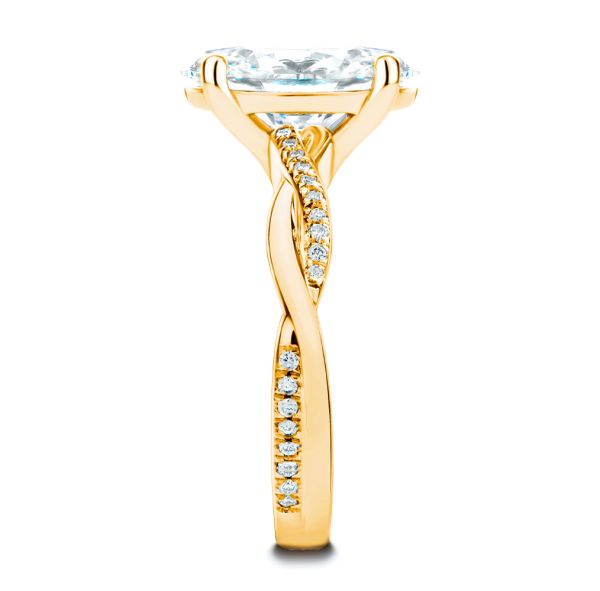 14k Yellow Gold 14k Yellow Gold Criss-cross Engagement Ring - Side View - 107436