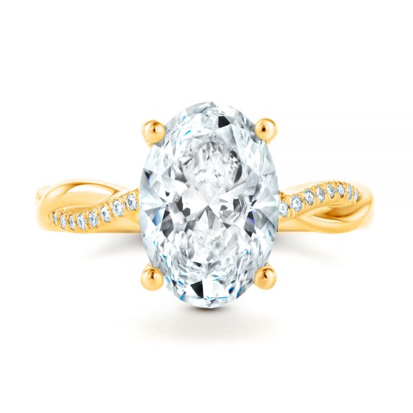 14k Yellow Gold 14k Yellow Gold Criss-cross Engagement Ring - Top View - 107436