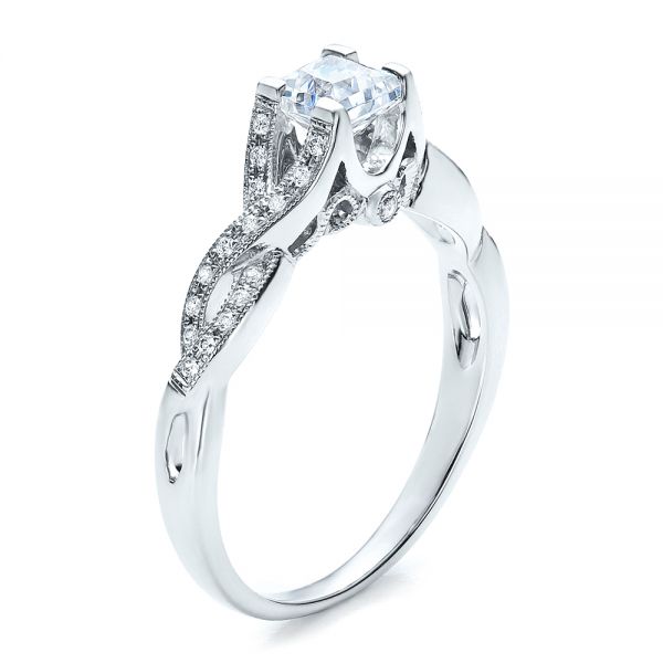 Criss-Cross Shank Engagement Ring - Vanna K - Image