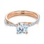 14k Rose Gold And 18K Gold 14k Rose Gold And 18K Gold Criss Cross Two Tone Diamond Engagement Ring - Flat View -  105329 - Thumbnail