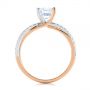 18k Rose Gold And Platinum 18k Rose Gold And Platinum Criss Cross Two Tone Diamond Engagement Ring - Front View -  105329 - Thumbnail