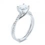 14k White Gold And 18K Gold 14k White Gold And 18K Gold Criss Cross Two Tone Diamond Engagement Ring - Three-Quarter View -  105329 - Thumbnail