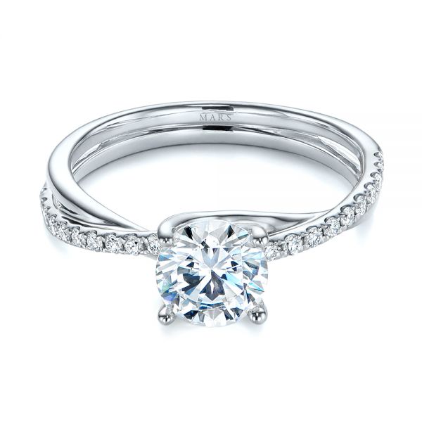 18k White Gold And 18K Gold 18k White Gold And 18K Gold Criss Cross Two Tone Diamond Engagement Ring - Flat View - 105329