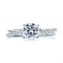  Platinum And 18K Gold Platinum And 18K Gold Criss Cross Two Tone Diamond Engagement Ring - Top View -  105329 - Thumbnail