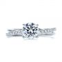 14k White Gold And Platinum 14k White Gold And Platinum Criss Cross Two Tone Diamond Engagement Ring - Top View -  105329 - Thumbnail