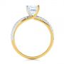 18k Yellow Gold And 18K Gold 18k Yellow Gold And 18K Gold Criss Cross Two Tone Diamond Engagement Ring - Front View -  105329 - Thumbnail
