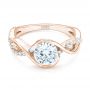 14k Rose Gold 14k Rose Gold Criss-cross Wrap Diamond Engagement Ring - Flat View -  102477 - Thumbnail