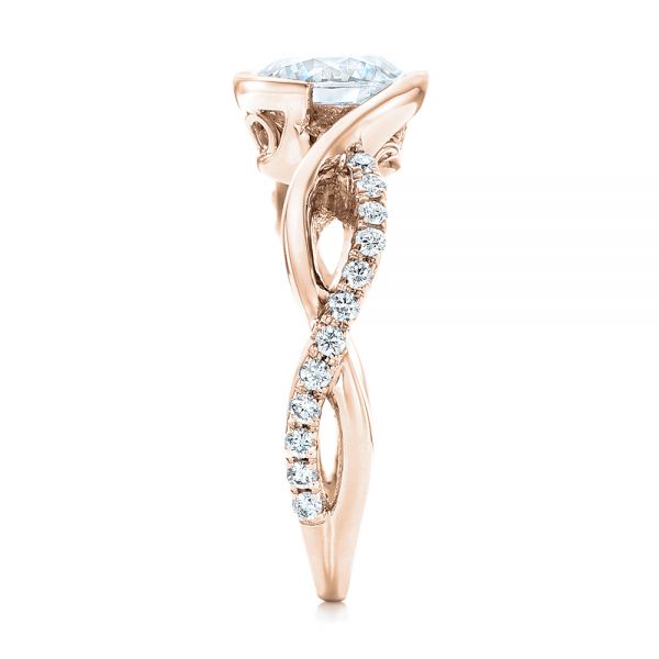 14k Rose Gold 14k Rose Gold Criss-cross Wrap Diamond Engagement Ring - Side View -  102477