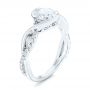 14k White Gold Criss-cross Wrap Diamond Engagement Ring - Three-Quarter View -  102477 - Thumbnail