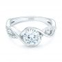 18k White Gold 18k White Gold Criss-cross Wrap Diamond Engagement Ring - Flat View -  102477 - Thumbnail