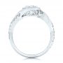 14k White Gold Criss-cross Wrap Diamond Engagement Ring - Front View -  102477 - Thumbnail