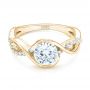 14k Yellow Gold 14k Yellow Gold Criss-cross Wrap Diamond Engagement Ring - Flat View -  102477 - Thumbnail