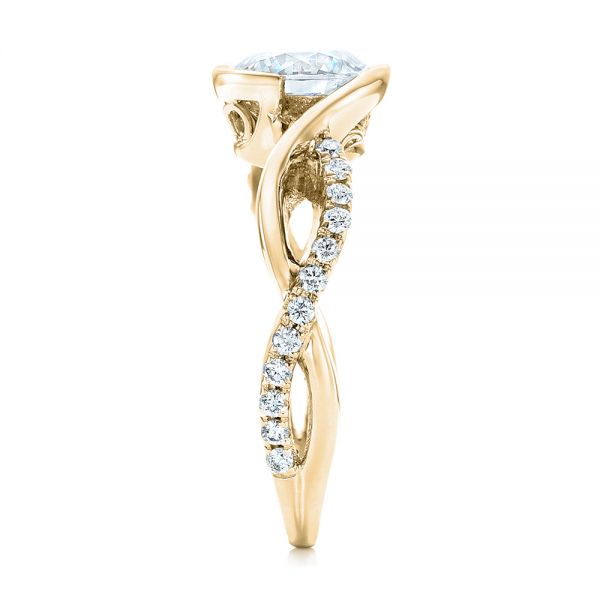 14k Yellow Gold 14k Yellow Gold Criss-cross Wrap Diamond Engagement Ring - Side View - 102477