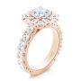 14k Rose Gold Cushion Halo Diamond Engagement Ring