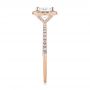 18k Rose Gold 18k Rose Gold Cushion Halo Diamond Engagement Ring - Side View -  104000 - Thumbnail