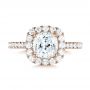 18k Rose Gold 18k Rose Gold Cushion Halo Diamond Engagement Ring - Top View -  103993 - Thumbnail