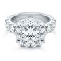  14K Gold Cushion Halo Diamond Engagement Ring - Flat View -  107272 - Thumbnail
