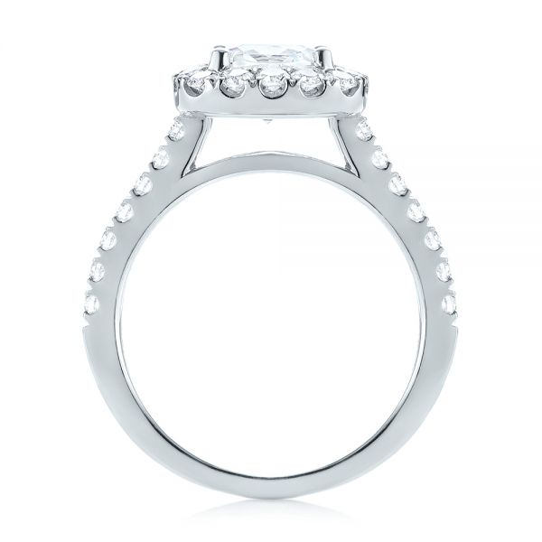  Platinum Platinum Cushion Halo Diamond Engagement Ring - Front View -  103993