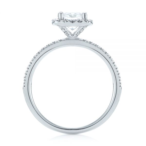  Platinum Platinum Cushion Halo Diamond Engagement Ring - Front View -  104000