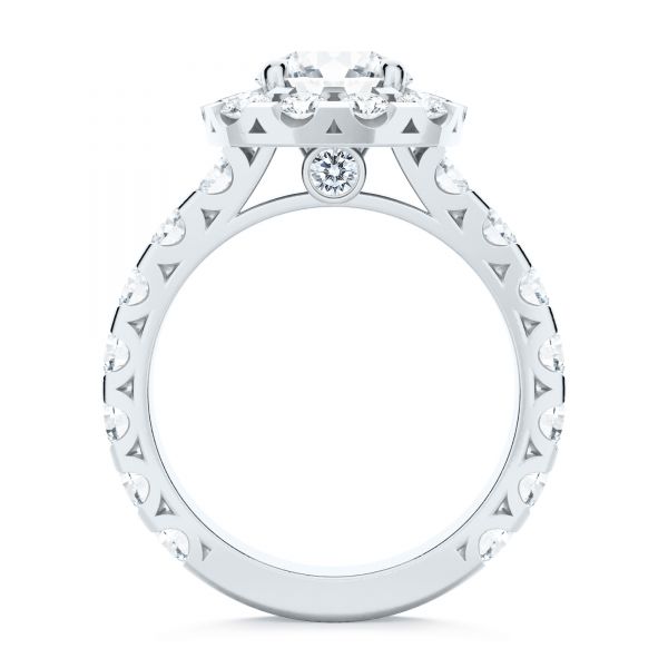  14K Gold Cushion Halo Diamond Engagement Ring - Front View -  107272
