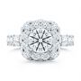  14K Gold Cushion Halo Diamond Engagement Ring - Top View -  107272 - Thumbnail
