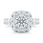  14K Gold Cushion Halo Diamond Engagement Ring - Top View -  107272 - Thumbnail