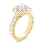 14k Yellow Gold Cushion Halo Diamond Engagement Ring