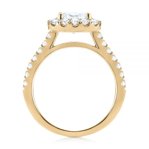 14k Yellow Gold 14k Yellow Gold Cushion Halo Diamond Engagement Ring - Front View -  103993