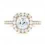 14k Yellow Gold 14k Yellow Gold Cushion Halo Diamond Engagement Ring - Top View -  103993 - Thumbnail