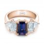 14k Rose Gold 14k Rose Gold Custom Alexandrite And Diamond Engagement Ring - Flat View -  101995 - Thumbnail