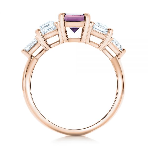 14k Rose Gold 14k Rose Gold Custom Alexandrite And Diamond Engagement Ring - Front View -  101995