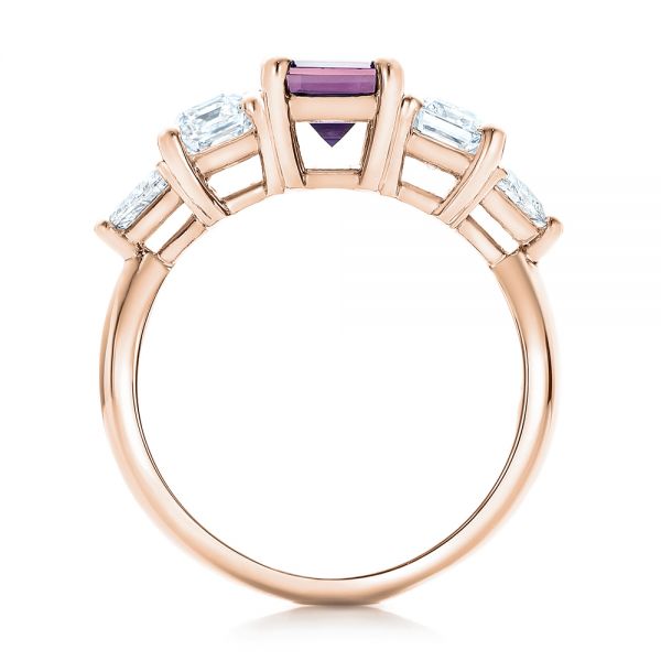 14k Rose Gold 14k Rose Gold Custom Alexandrite And Diamond Engagement Ring - Front View - 101995
