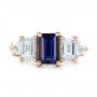 14k Rose Gold 14k Rose Gold Custom Alexandrite And Diamond Engagement Ring - Top View -  101995 - Thumbnail