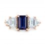 14k Rose Gold 14k Rose Gold Custom Alexandrite And Diamond Engagement Ring - Top View -  101995 - Thumbnail