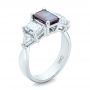 18k White Gold 18k White Gold Custom Alexandrite And Diamond Engagement Ring - Three-Quarter View -  101995 - Thumbnail