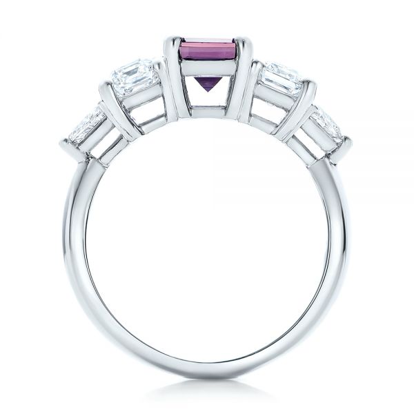 14k White Gold 14k White Gold Custom Alexandrite And Diamond Engagement Ring - Front View -  101995