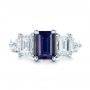  Platinum Custom Alexandrite And Diamond Engagement Ring - Top View -  101995 - Thumbnail