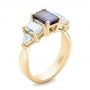 14k Yellow Gold 14k Yellow Gold Custom Alexandrite And Diamond Engagement Ring - Three-Quarter View -  101995 - Thumbnail