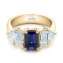 18k Yellow Gold 18k Yellow Gold Custom Alexandrite And Diamond Engagement Ring - Flat View -  101995 - Thumbnail