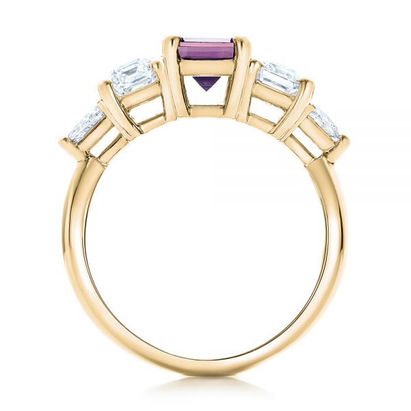 18k Yellow Gold 18k Yellow Gold Custom Alexandrite And Diamond Engagement Ring - Front View -  101995