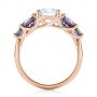 18k Rose Gold 18k Rose Gold Custom Alexandrite And Diamond Five Stone Engagement Ring - Front View -  104691 - Thumbnail