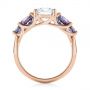 14k Rose Gold 14k Rose Gold Custom Alexandrite And Diamond Five Stone Engagement Ring - Front View -  104691 - Thumbnail