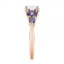 14k Rose Gold 14k Rose Gold Custom Alexandrite And Diamond Five Stone Engagement Ring - Side View -  104691 - Thumbnail