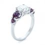 18k White Gold 18k White Gold Custom Alexandrite And Diamond Five Stone Engagement Ring - Three-Quarter View -  104691 - Thumbnail