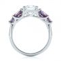  Platinum Custom Alexandrite And Diamond Five Stone Engagement Ring - Front View -  104691 - Thumbnail